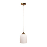 Oriel Arley Pendant Satin Brass Ribbed Glass Pendant