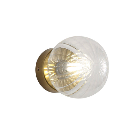 Orile Juni G9 IP44 Ribbed Optic Glass Wall Light
