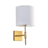 Oriel Bella Satin Brass Wall Sconce with Fabric Shade