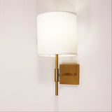 Oriel Bella Satin Brass Wall Sconce with Fabric Shade