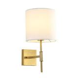 Oriel Bella Satin Brass Wall Sconce with Fabric Shade