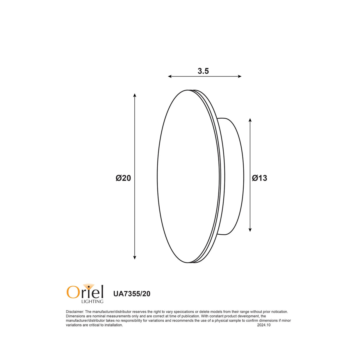 Oriel Circo.20 Wall Mounted Disk Light