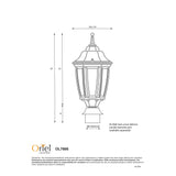 Oriel Highgate Post Top Black Suits 60mm Post