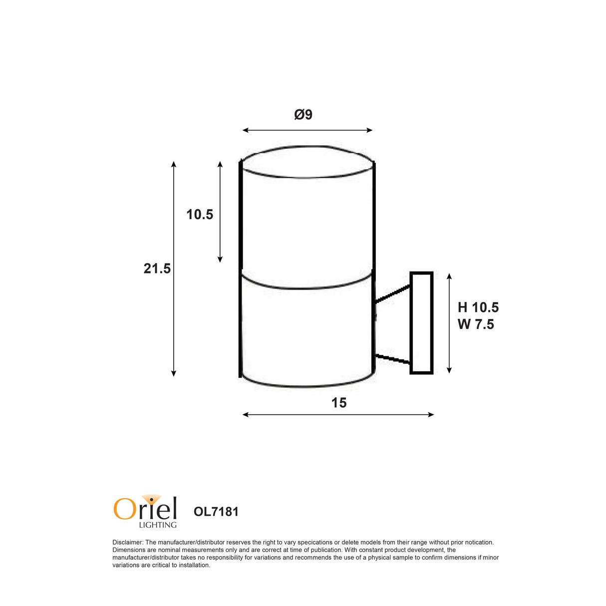 Oriel Lighting Wanaka Outdoor Wall Light