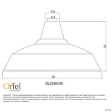 Oriel Lighting Warehouser 39cm Industrial Vintage Shade