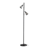 Oriel Alma Floor Smoked Glass Task Lamp