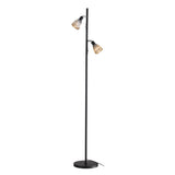 Oriel Alma Floor Smoked Glass Task Lamp