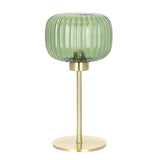 Oriel Alto Green Ribbed Optic Glass Table Lamp