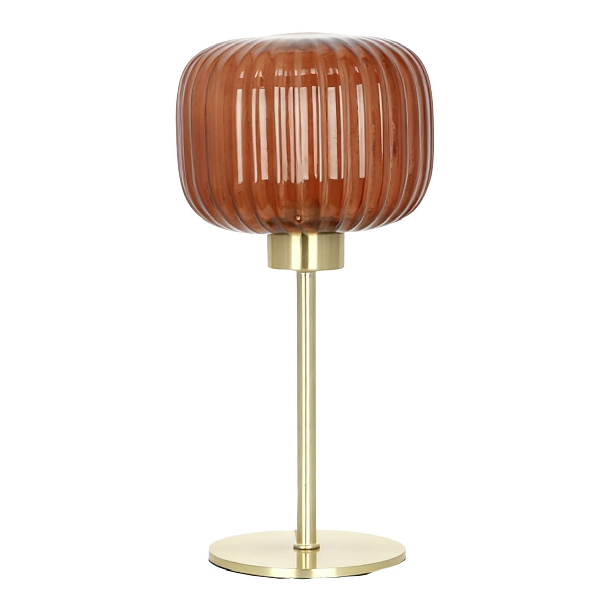 Oriel Alto Rust Ribbed Optic Glass Table Lamp