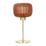 Oriel Alto Rust Ribbed Optic Glass Table Lamp