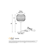 Oriel Alto Rust Ribbed Optic Glass Table Lamp