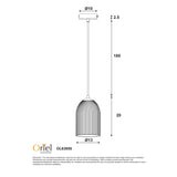 Oriel Arley Pendant Satin Brass Ribbed Glass Pendant