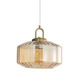 Oriel Clarise Amber Geometric Glass Pendant