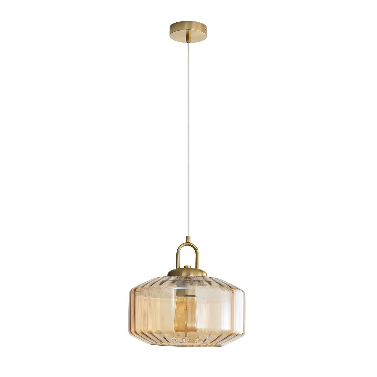 Oriel Clarise Amber Geometric Glass Pendant
