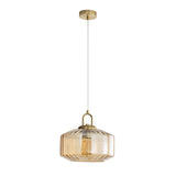 Oriel Clarise Amber Geometric Glass Pendant