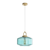 Oriel Clarise Blue Geometric Glass Pendant