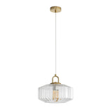 Oriel Clarise Clear Geometric Glass Pendant