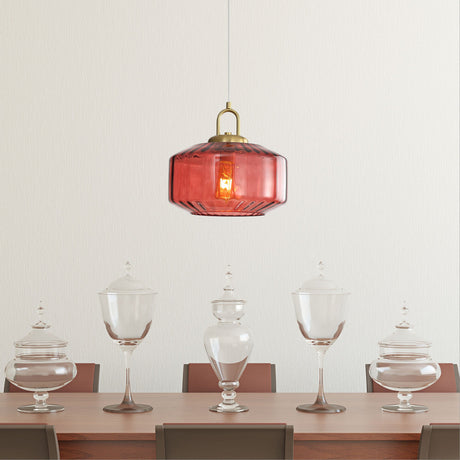 Oriel Clarise Rose Geometric Glass Pendant