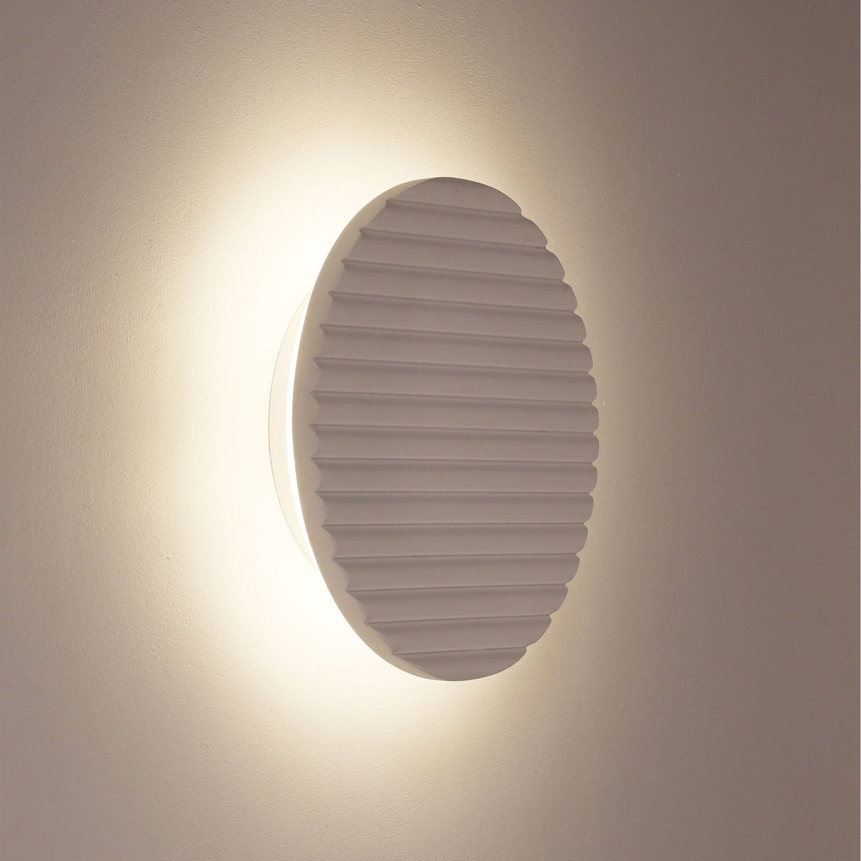 Oriel Dot.20 Scalloped Plaster Tri-Colour LED Wall Light
