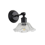 Oriel Fleur Vintage Glass Wall Light Clear/Black