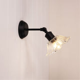 Oriel Fleur Vintage Glass Wall Light Clear/Black