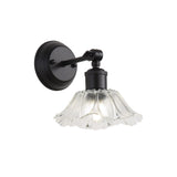 Oriel Fleur Vintage Glass Wall Light Clear/Black