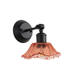 Oriel Fleur Vintage Glass Wall Light Pink/Black