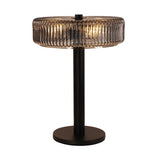 Oriel Gordon Ribbed Optic Glass Table Lamp