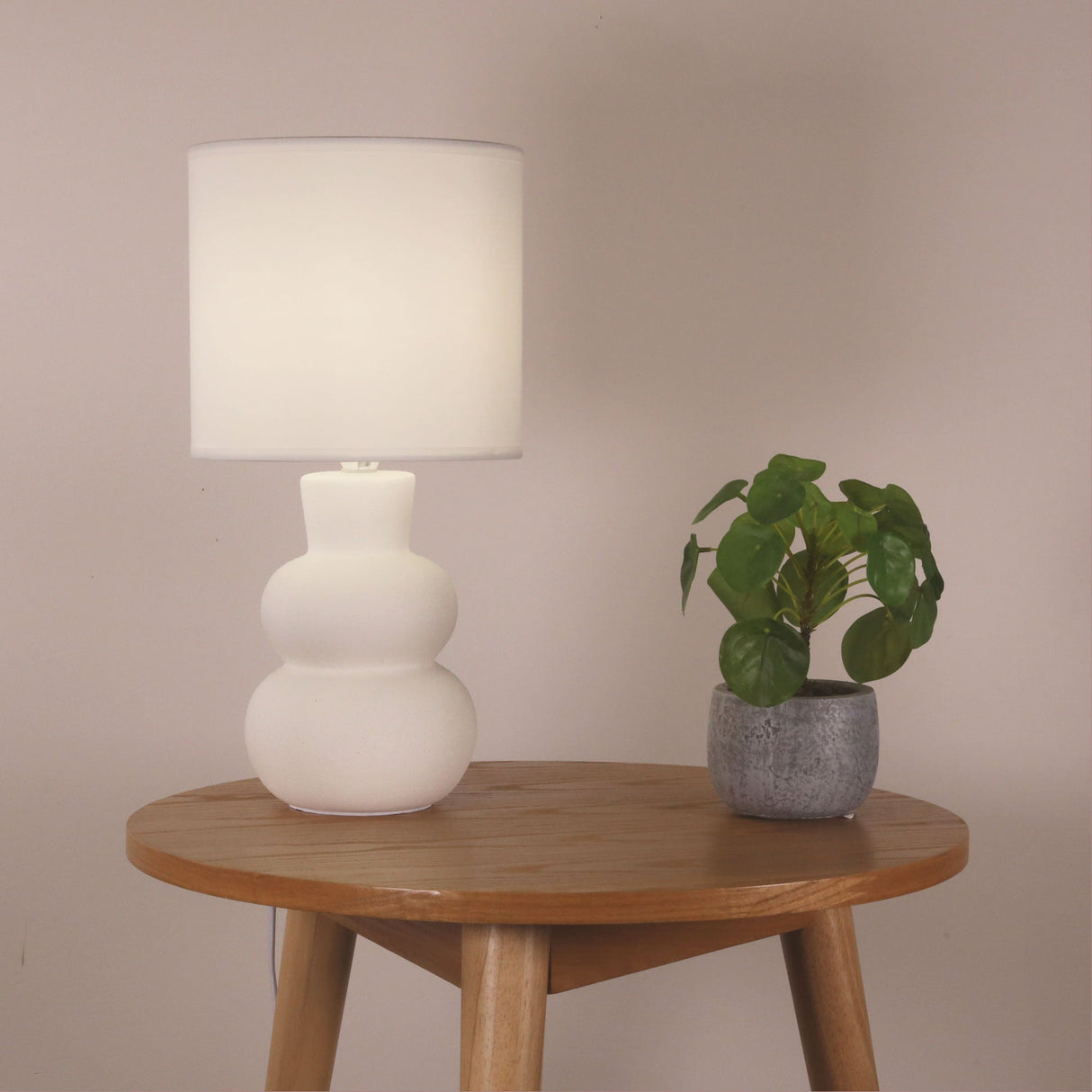 Oriel Holla White Ceramic Table Lamp