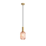 Oriel Luxe.130 Rust Ribbed Glass Pendant