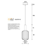 Oriel Luxe.130 Rust Ribbed Glass Pendant