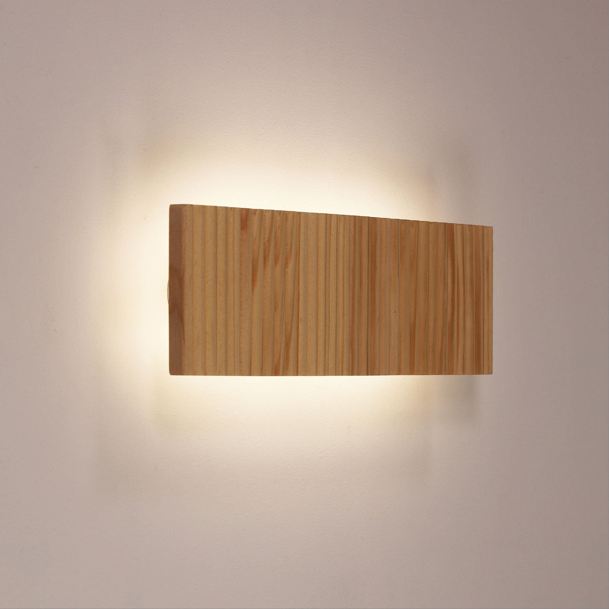 Oriel Rafter.60 Scalloped Wood Tticolour Led Wall Light