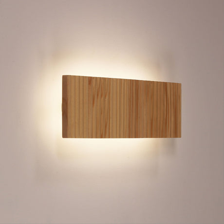 Oriel Rafter.60 Scalloped Wood Tticolour Led Wall Light