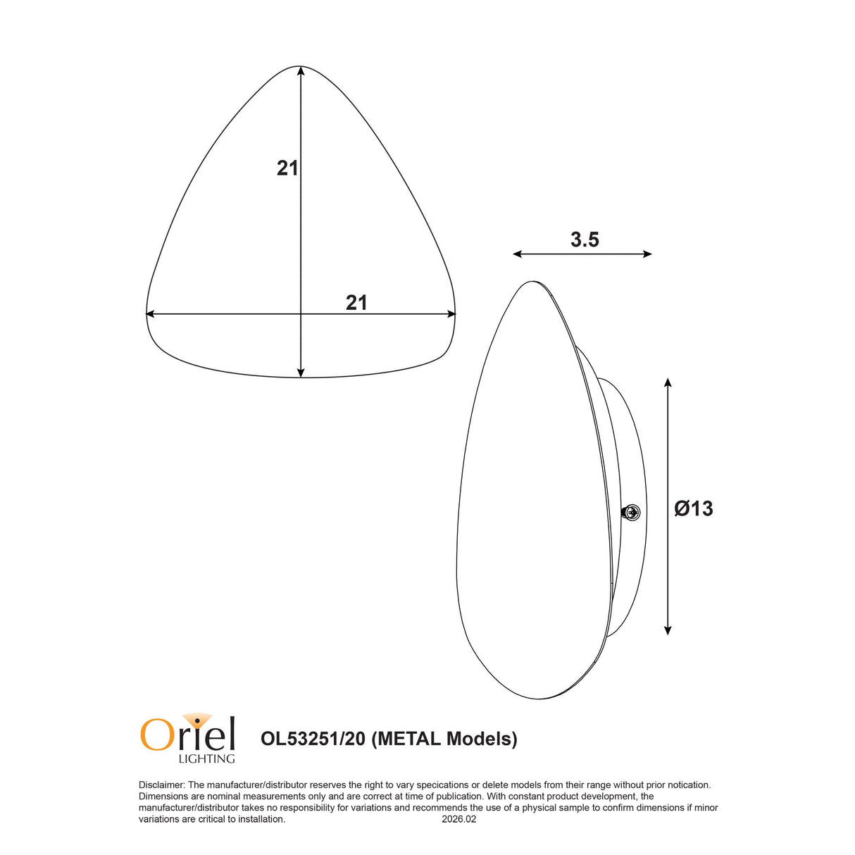 Oriel Reul.20 Tri-Colour LED Wall Light
