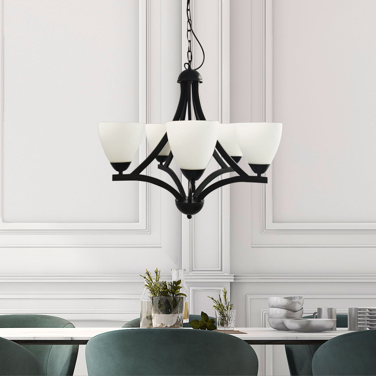 Oriel Roxby 5 Pendant Traditional Metal Chandelier