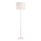 Oriel Spindle White Floor Lamp with Shade