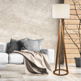 Oriel Stabb With White Drum Shade Floor Lamp