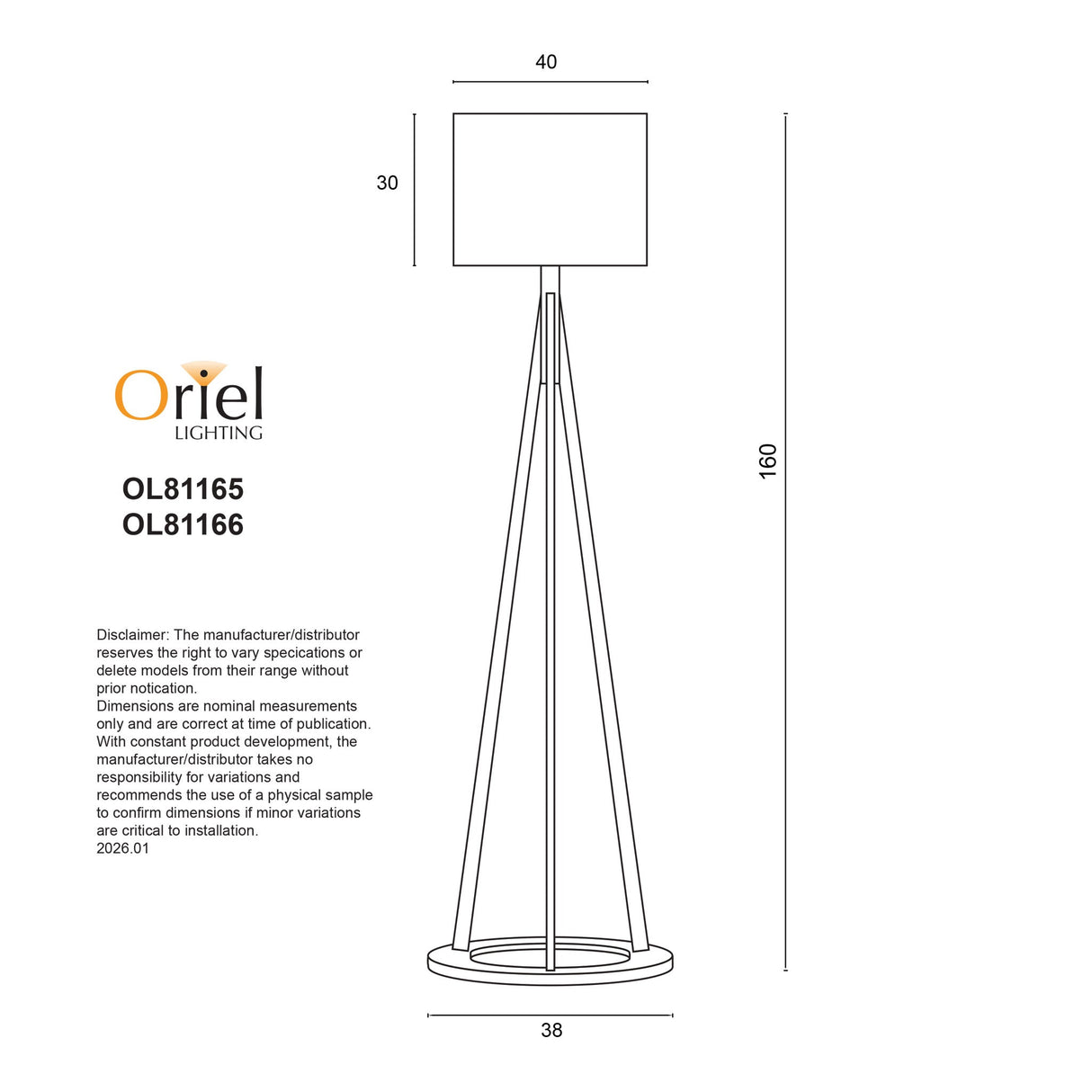 Oriel Stabb With White Drum Shade Floor Lamp