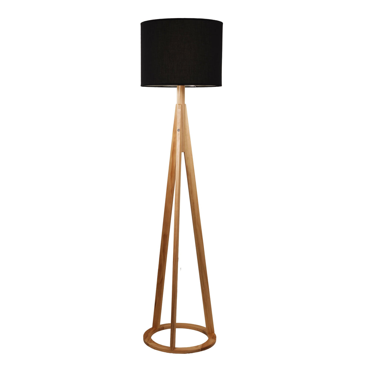 Oriel Stabb with Black Drum Shade Floor Lamp