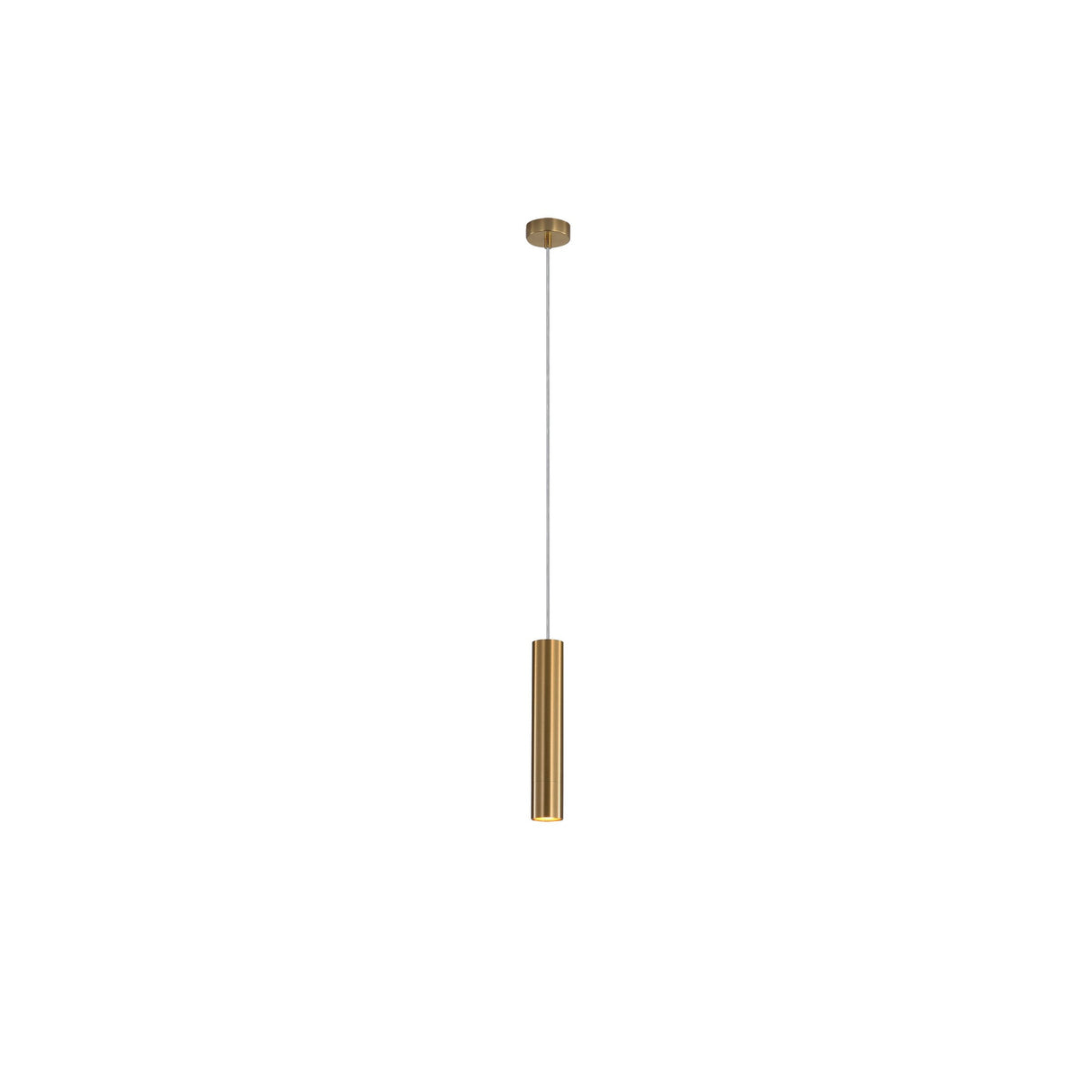 Oriel Tig Satin Brass Sleek Cylindrical Pendant
