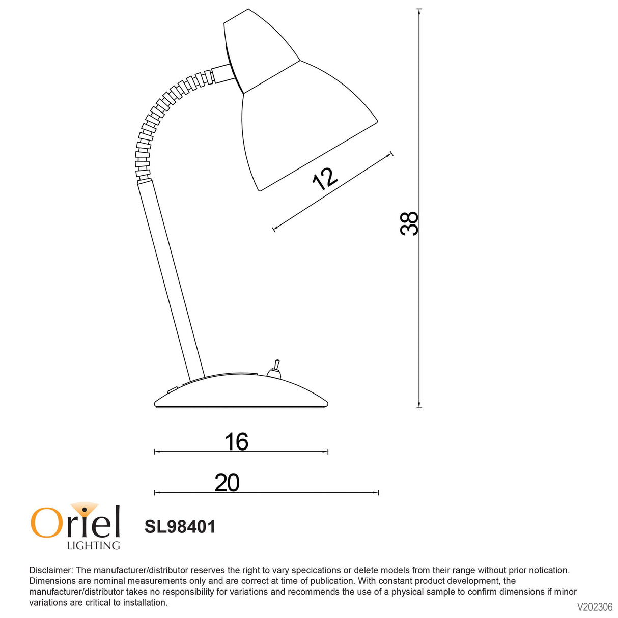 Oriel Trax Satin Brass Classic Gooseneck Task Lamp