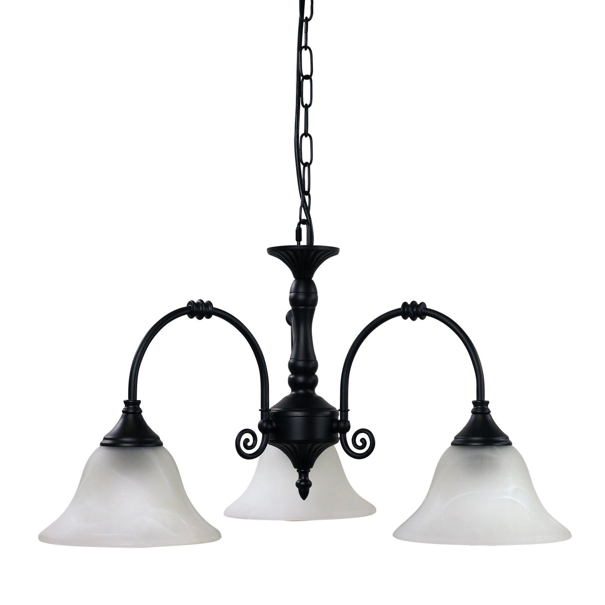 Oriel Woodgate Black Classic 3 light Pendant
