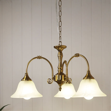 Oriel Woodgate Satin Brass Classic 3 light Pendant