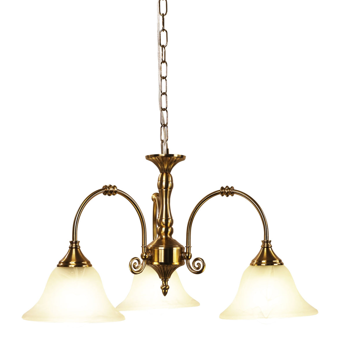 Oriel Woodgate Satin Brass Classic 3 light Pendant