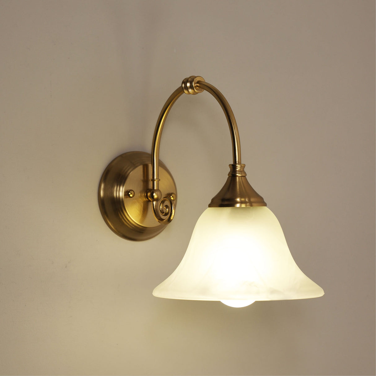 Oriel Woodgate Wall Light Satin Brass