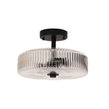 Oriel Worth Black Ribbed Glass CTC Pendant