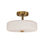 Oriel Worth Satin Brass Ribbed Glass CTC Pendant