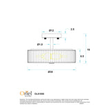 Oriel Worth Satin Brass Ribbed Glass CTC Pendant