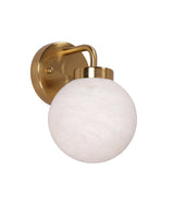 CLA Palla Interior Single Sphere Marble with Brass Highlight Round Base Wall Light
