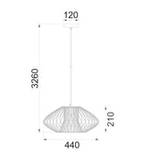 CLA Parrilla Interior Oval Cage Iron Pendant Lights OD440mm